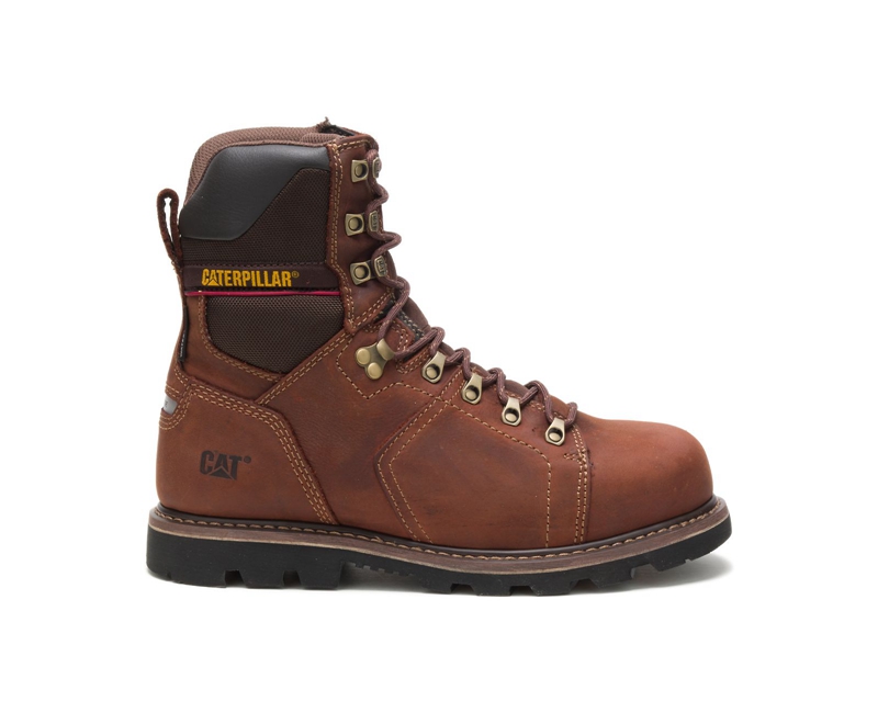 Caterpillar Alaska 2.0 8" Waterdichte Thinsulate™ Steel Neus Werklaarzen Heren Donkerbruin | TLIYW-5194