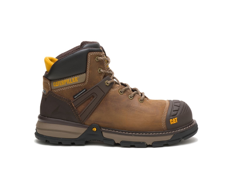 Caterpillar Excavator Superlite Waterdichte Carbon Composite Neus Werklaarzen Heren Bruin | TFKGN-5403
