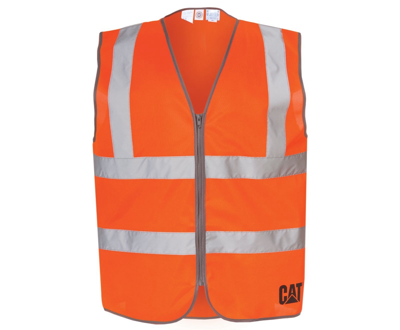 Caterpillar Hi-Vis Zip Gilet Heren Oranje | XHDMB-4918