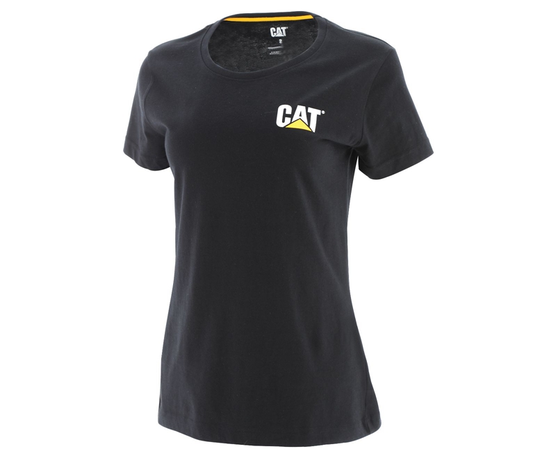Caterpillar Trademark T-shirts Dames Zwart | DSRBO-2578