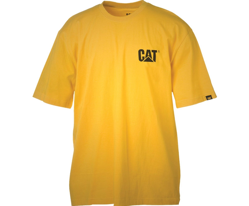 Caterpillar Trademark T-shirts Heren Geel | IGAOY-5628