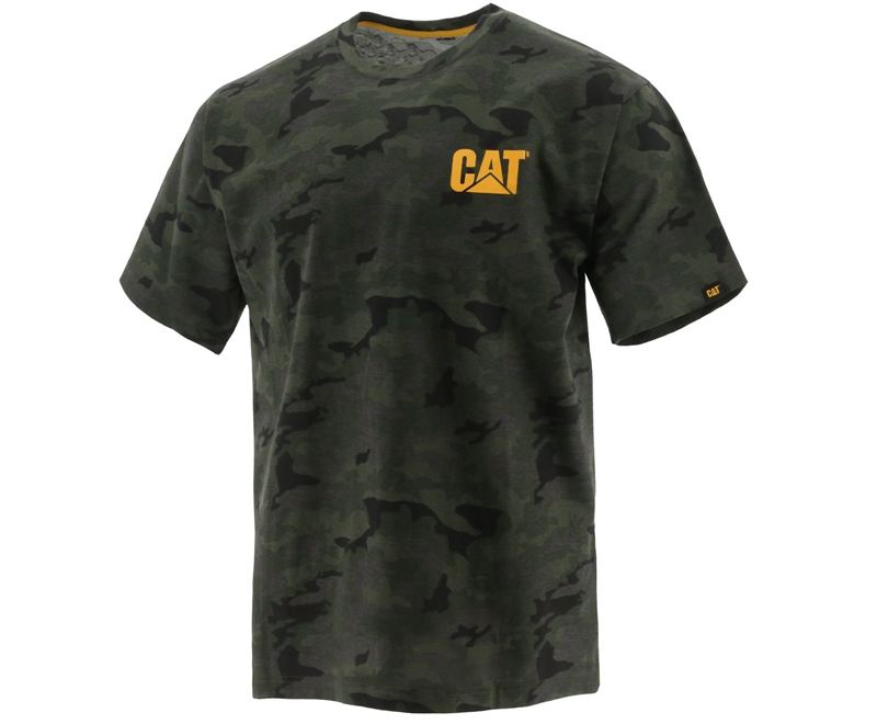 Caterpillar Trademark T-shirts Heren Olijfgroen | BYPFA-1854