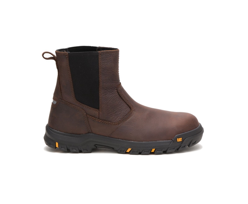 Caterpillar Wheelbase Steel Neus Werklaarzen Heren Donkerbruin | GYFBN-2186