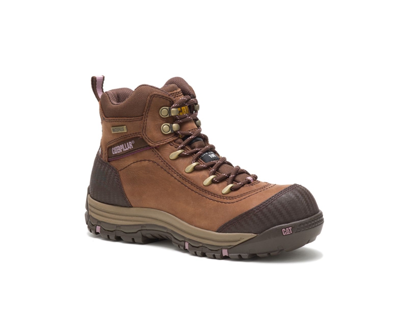 Caterpillar Ally Waterdichte Composite Neus Waterdichte Laarzen Dames Bruin | VYUDO-8104