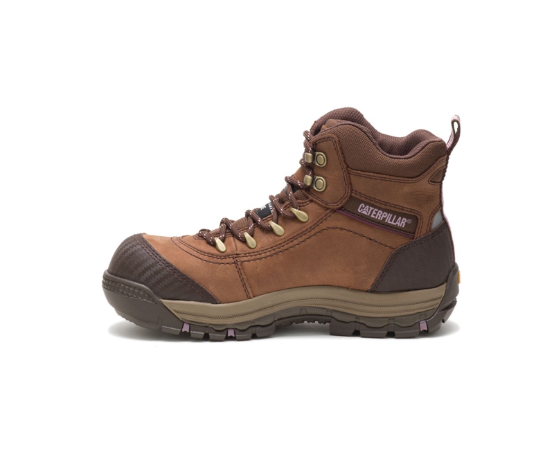 Caterpillar Ally Waterdichte Composite Neus Waterdichte Laarzen Dames Bruin | VYUDO-8104
