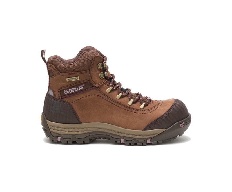 Caterpillar Ally Waterdichte Composite Neus Waterdichte Laarzen Dames Bruin | VYUDO-8104