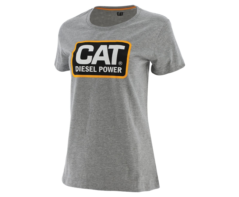 Caterpillar Diesel Power T-shirts Dames Grijs | LTRMA-2451