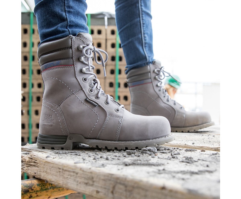 Caterpillar Echo Waterdichte Steel Neus Werklaarzen Dames Grijs | DVCRM-0397