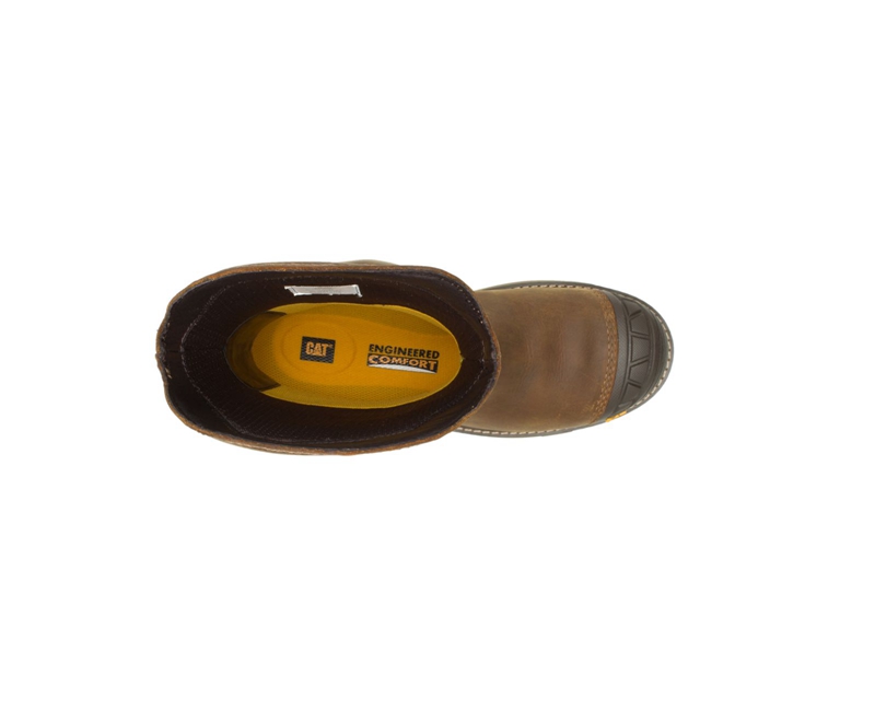 Caterpillar Excavator Superlite Pull-On Waterdichte Carbon Composite Neus Werklaarzen Heren Bruin | ZJEIV-2064