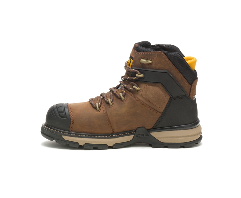 Caterpillar Excavator Superlite Waterdichte Thinsulate™ Carbon Composite Neus Werklaarzen Heren Donkerbruin | PUMRB-4731