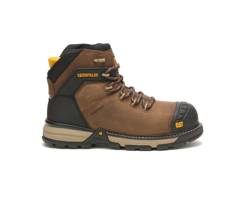 Caterpillar Excavator Superlite Waterdichte Thinsulate™ Carbon Composite Neus Werklaarzen Heren Donkerbruin | PUMRB-4731