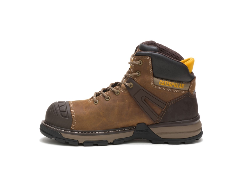 Caterpillar Excavator Superlite Waterdichte Carbon Composite Neus Werklaarzen Heren Bruin | TFKGN-5403