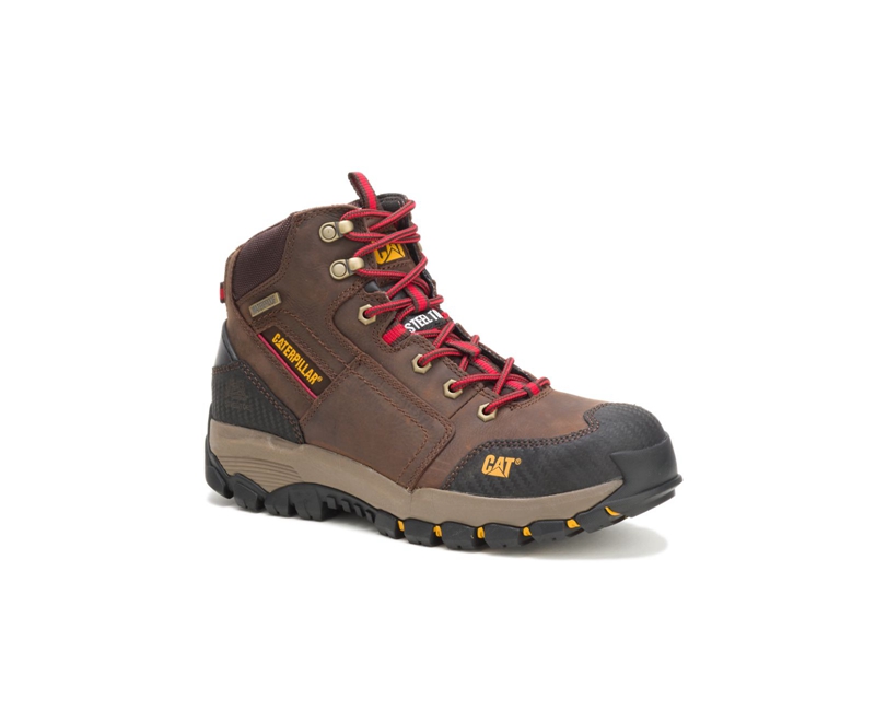 Caterpillar Navigator Mid Waterdichte Steel Neus Werklaarzen Heren Bruin | MUBRJ-6509