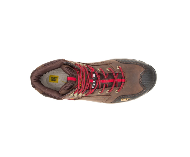 Caterpillar Navigator Mid Waterdichte Steel Neus Werklaarzen Heren Bruin | MUBRJ-6509