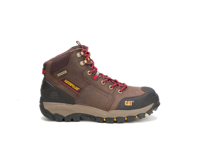 Caterpillar Navigator Mid Waterdichte Steel Neus Werklaarzen Heren Bruin | MUBRJ-6509