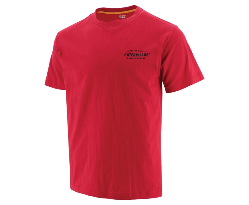 Caterpillar Quality Trademark T-shirts Heren Rood | AXMRP-2813