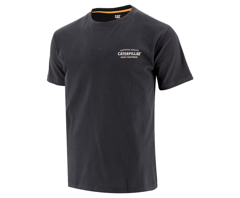 Caterpillar Quality Trademark T-shirts Heren Zwart | QEFNK-5472