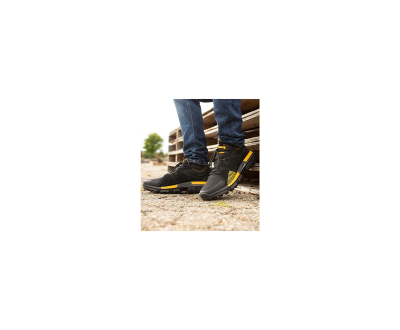 Caterpillar Raider Sport Sneakers Heren Zwart Geel | EXJCD-6179