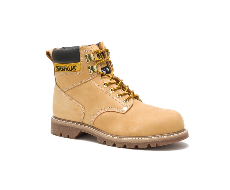Caterpillar Second Shift Steel Neus Wandellaarzen Heren Oranje | KNMRX-7012