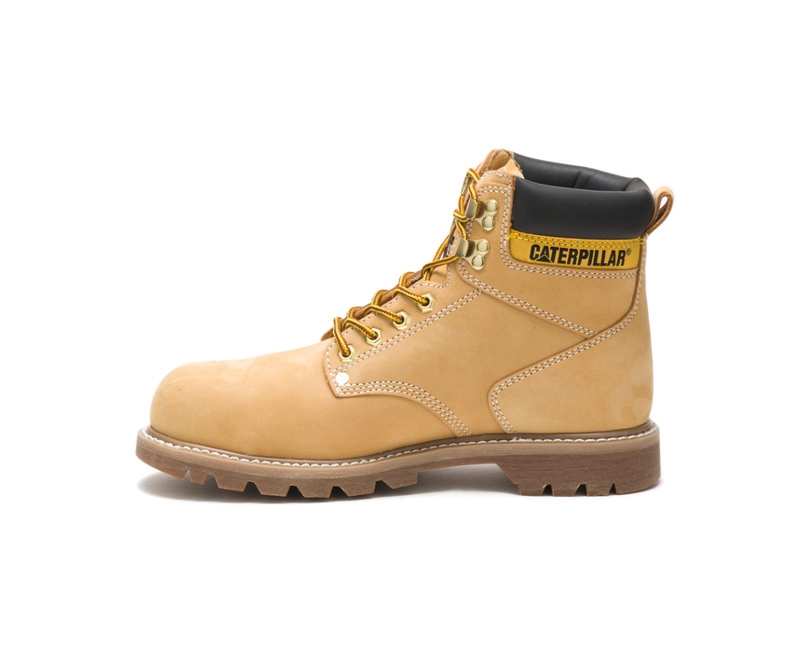 Caterpillar Second Shift Steel Neus Wandellaarzen Heren Oranje | KNMRX-7012