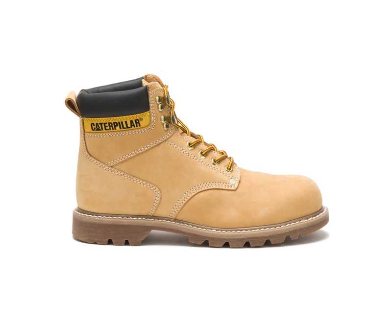 Caterpillar Second Shift Steel Neus Wandellaarzen Heren Oranje | KNMRX-7012
