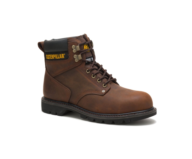 Caterpillar Second Shift Steel Neus Wandellaarzen Heren Donkerbruin | KRVIQ-4086