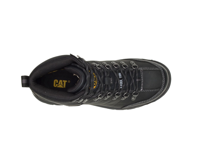 Caterpillar Threshold Waterdichte Steel Neus Werklaarzen Heren Zwart | BFDUX-5186