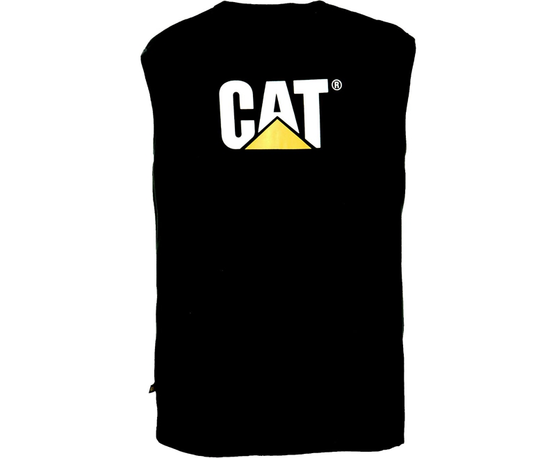 Caterpillar Trademark Mouwloos Pocket T-shirts Heren Zwart | BSQXK-4957