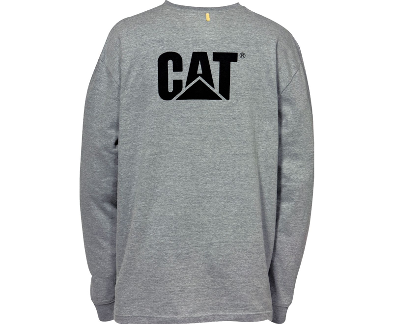 Caterpillar Trademark Pocket Long Sleeve Sweatshirt Heren Donkergrijs | CFTJZ-5103