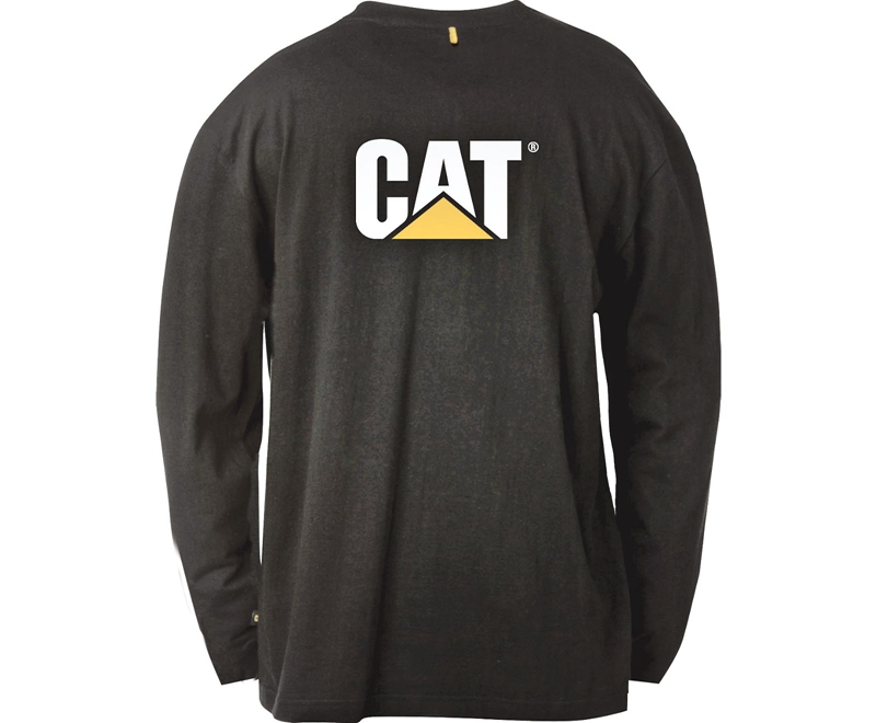 Caterpillar Trademark Pocket Long Sleeve Sweatshirt Heren Zwart | ERBSD-9842
