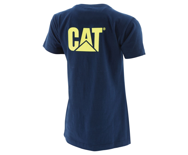 Caterpillar Trademark T-shirts Dames Blauw | HNBCY-5974