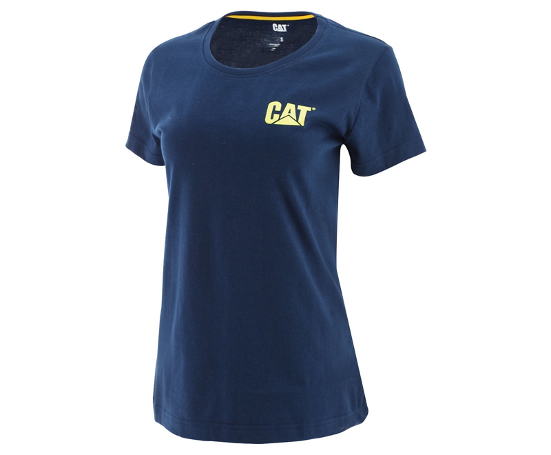 Caterpillar Trademark T-shirts Dames Blauw | HNBCY-5974