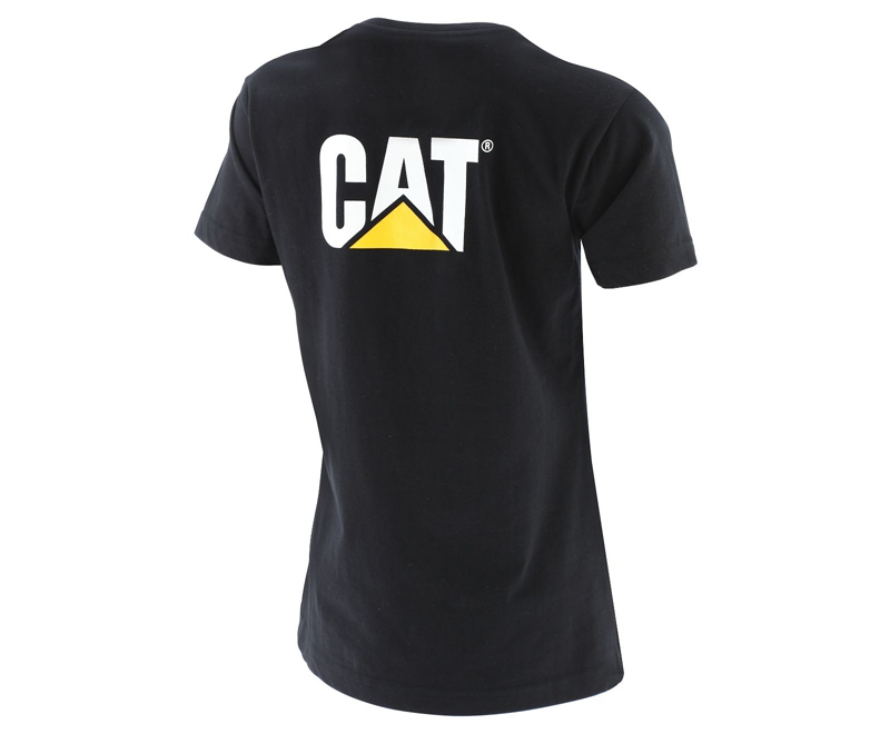 Caterpillar Trademark T-shirts Dames Zwart | DSRBO-2578
