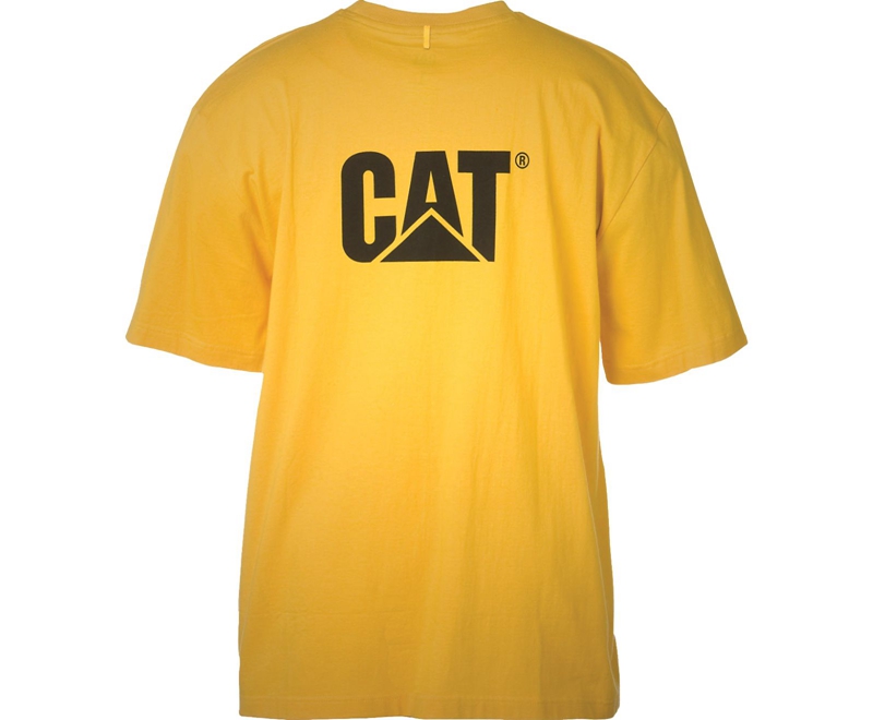 Caterpillar Trademark T-shirts Heren Geel | IGAOY-5628
