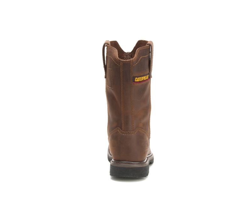 Caterpillar Wellston Pull On Steel Neus Werklaarzen Heren Donkerbruin | DFLQT-4817
