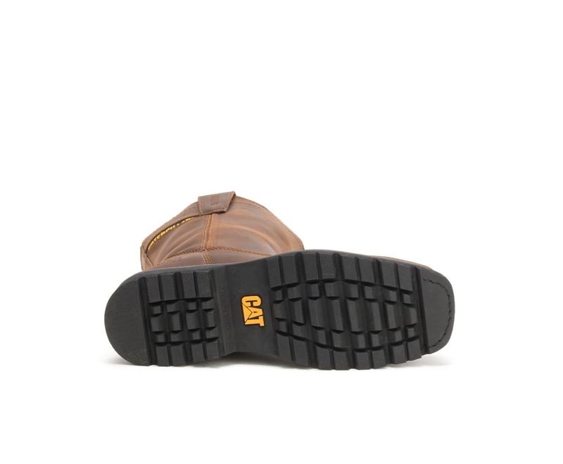 Caterpillar Wellston Pull On Steel Neus Werklaarzen Heren Donkerbruin | DFLQT-4817
