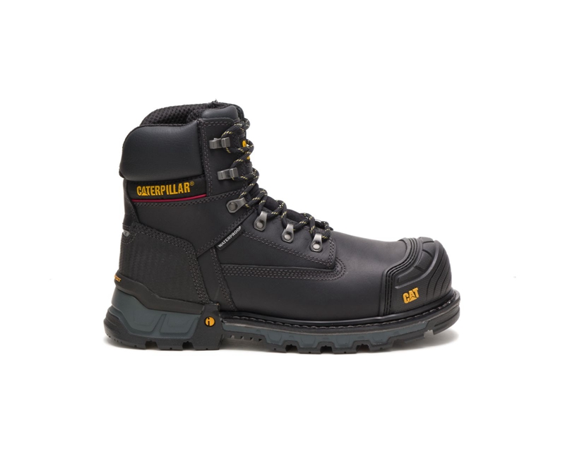 Caterpillar Excavator XL 6" Waterdichte Composite Neus Wandellaarzen Heren Zwart | UNWPV-5860
