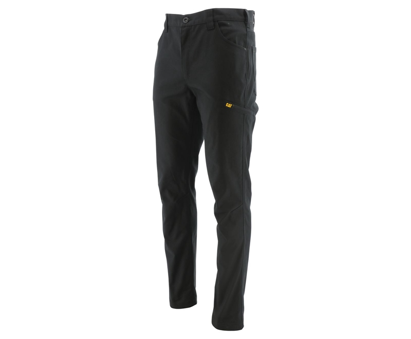 Caterpillar Stretch Canvas Utility Broek Heren Zwart | RZAKN-5039